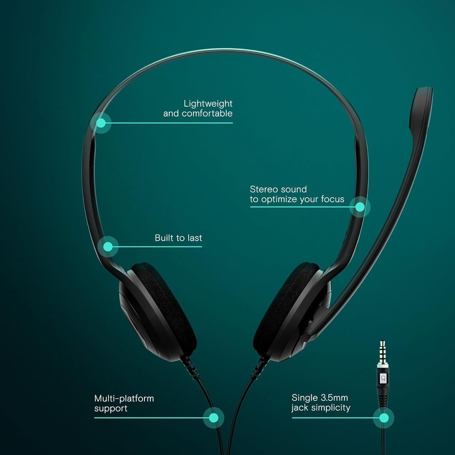 EPOS PC 3 CHAT Stereo Wired Headset with Noise-Cancelling Microphone