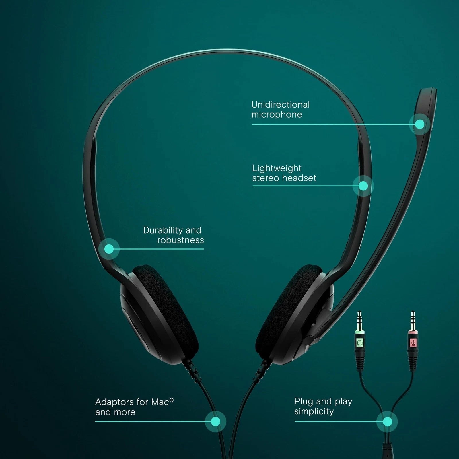EPOS PC 2 CHAT Mono Wired Headset with Noise-Cancelling Microphone